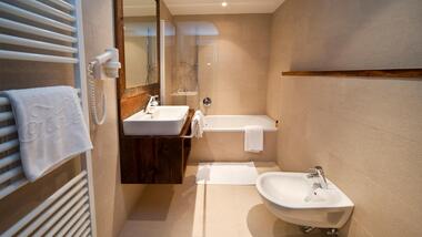 Bathroom in the Double Room “Tirol”